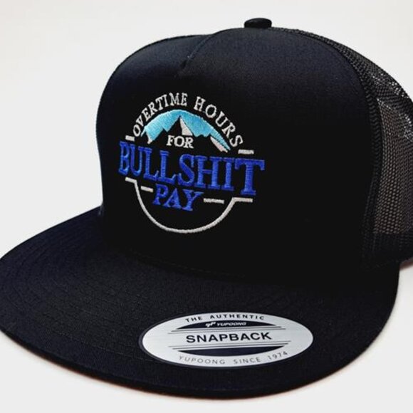 Rich Men North Of Richmond BS Overtime Pay Flat Bill Mesh Snapback Cap Hat Black main image 4